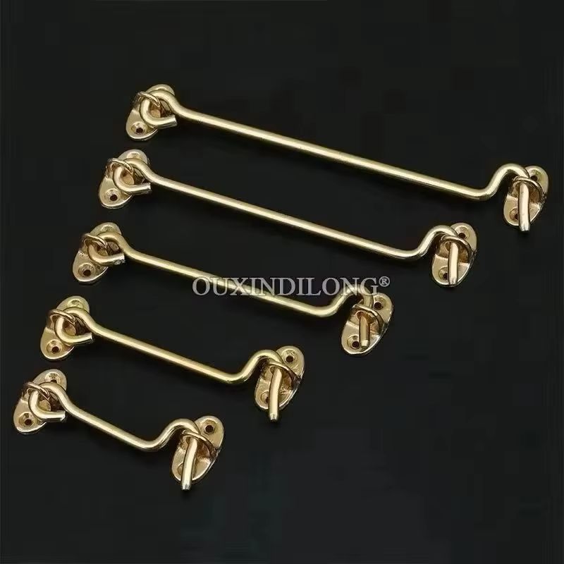 Antique Brass Hook - Set di 8 Ganci e Chiavistelli