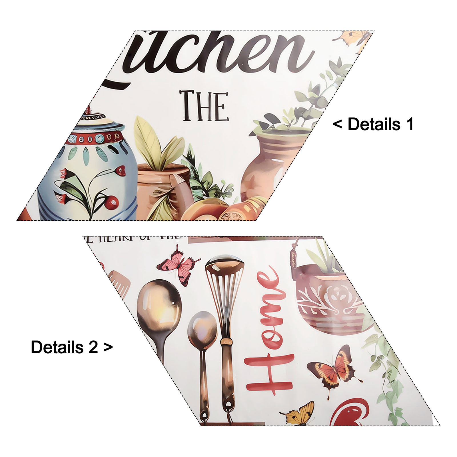 Interior Design Kitchen And Living Room - Adesivo Murale in PVC con Motivo