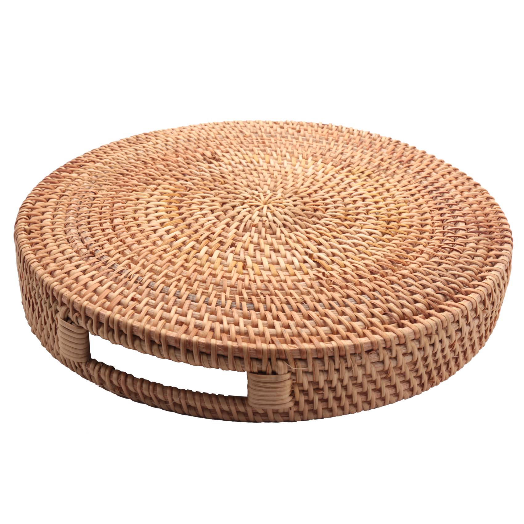 Rattan Tray Handle - [ABFI!] Vassoio rotondo in vimini intrecciato