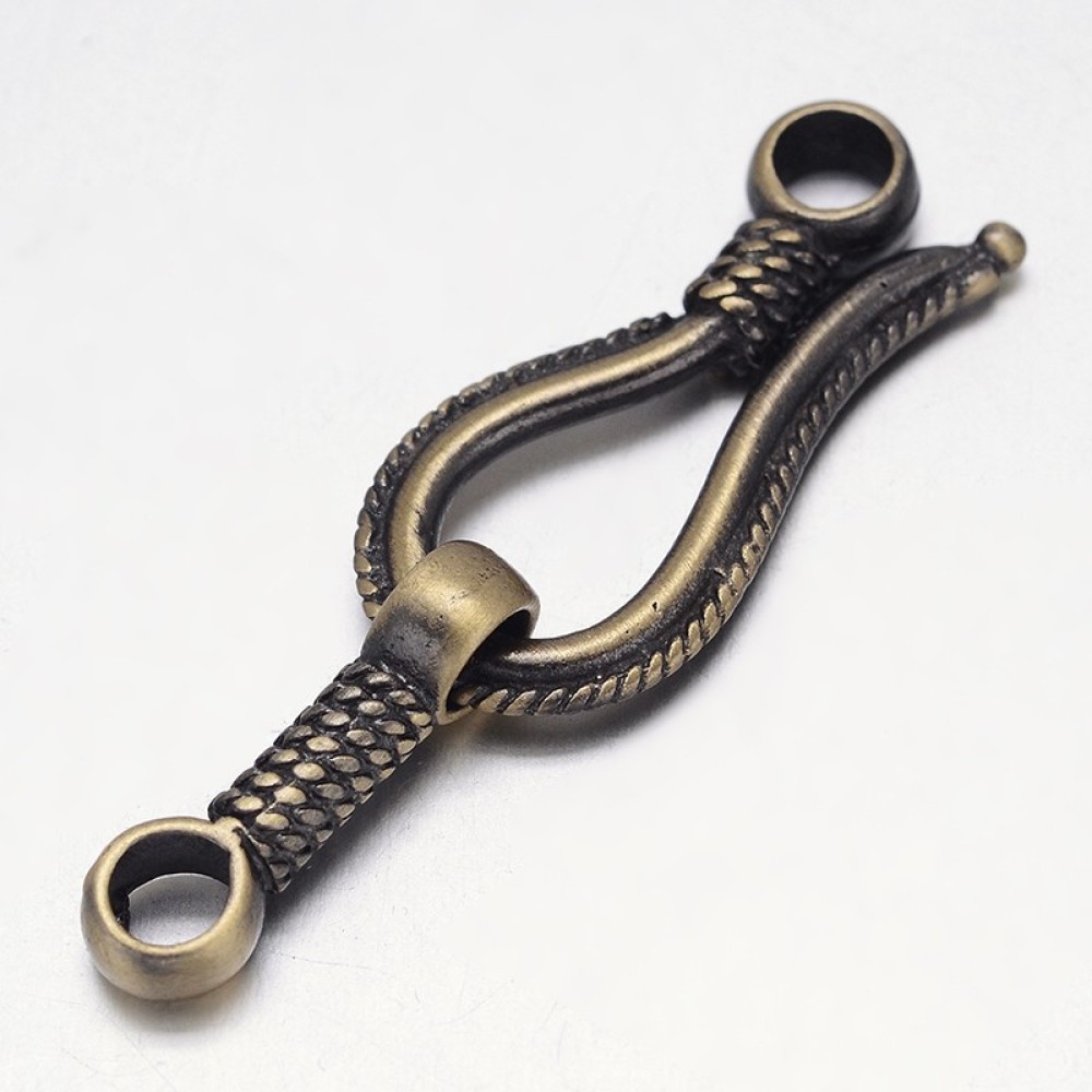 Antique Brass Hook - Gancio in ottone placcato rack e