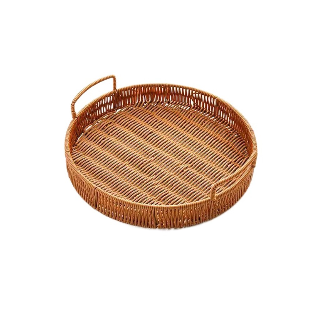 Rattan Tray Handle - Cesto portaoggetti in plastica effetto rattan