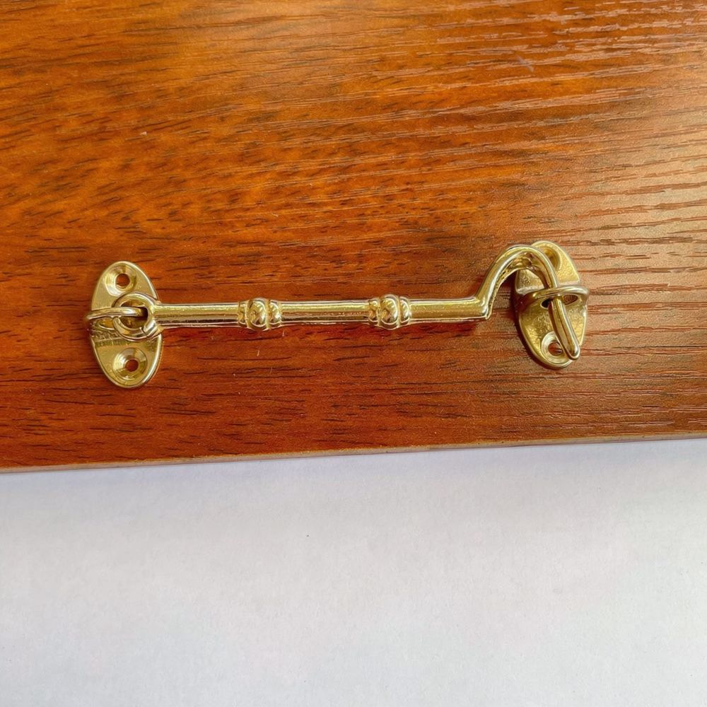 Antique Brass Hook - Gancio per finestra in ottone massiccio,
