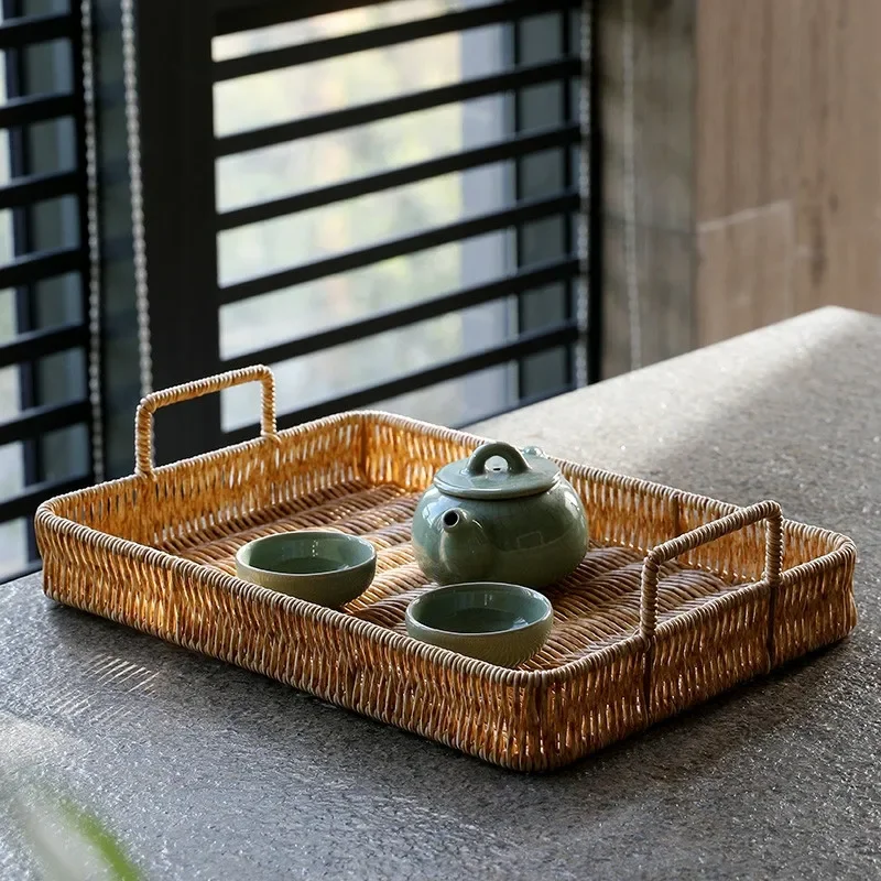 Vassoio portaoggetti in plasti - Rattan Tray Handle recensione e prezzo