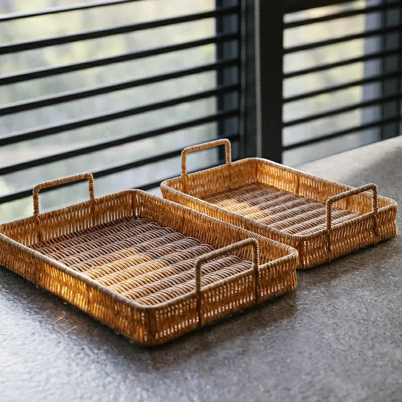 Vassoio portaoggetti in plasti - Rattan Tray Handle recensione e prezzo