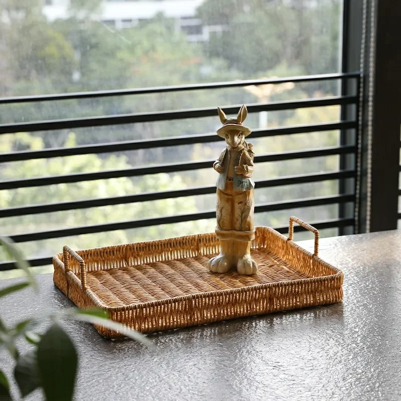 Vassoio portaoggetti in plasti - Rattan Tray Handle recensione e prezzo