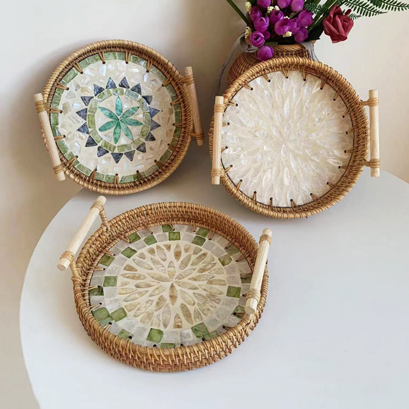 Vassoio intrecciato in Rattan  - Rattan Tray Handle recensione e prezzo