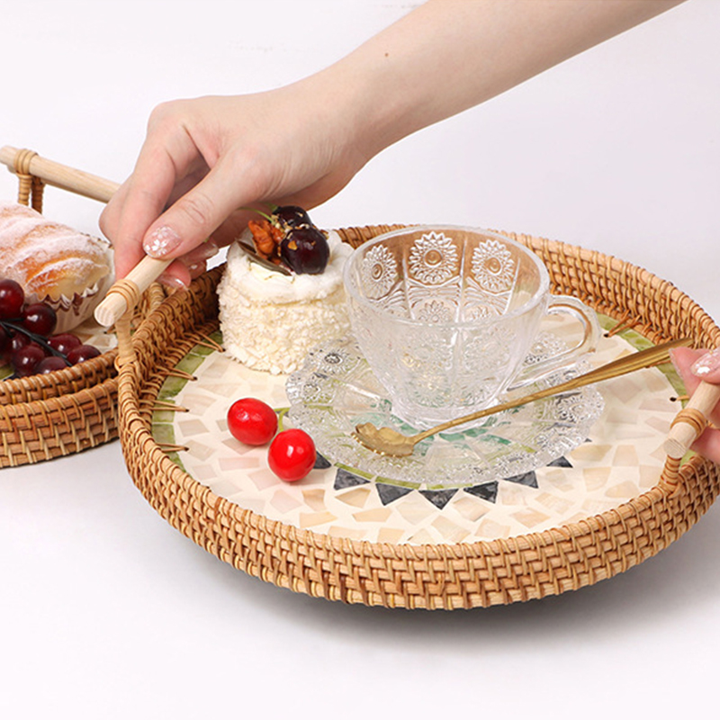 Vassoio intrecciato in Rattan  - Rattan Tray Handle recensione e prezzo