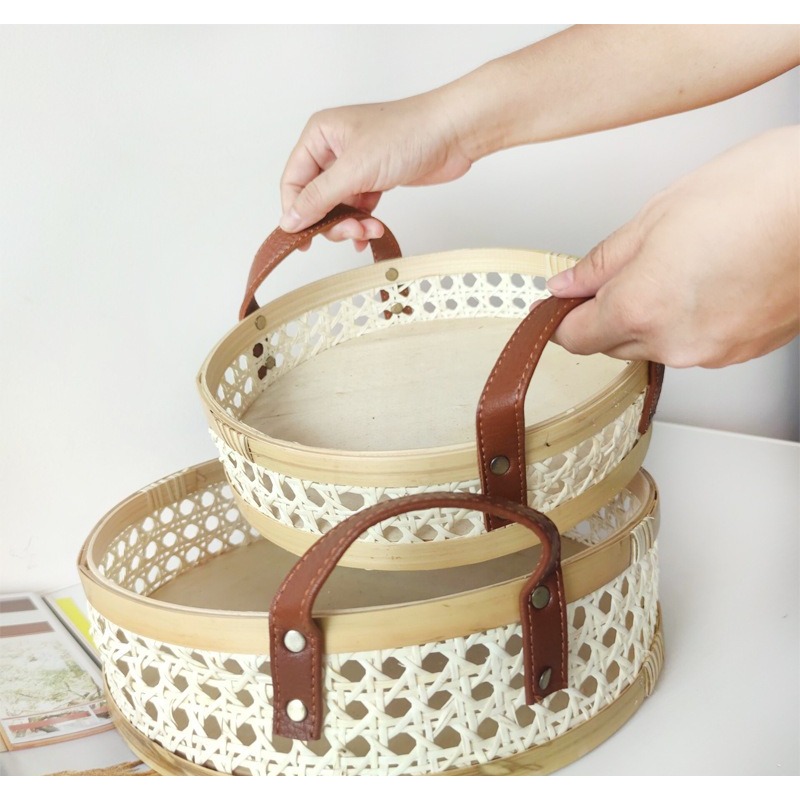 Vassoio rotondo in rattan nord - Rattan Tray Handle recensione e prezzo