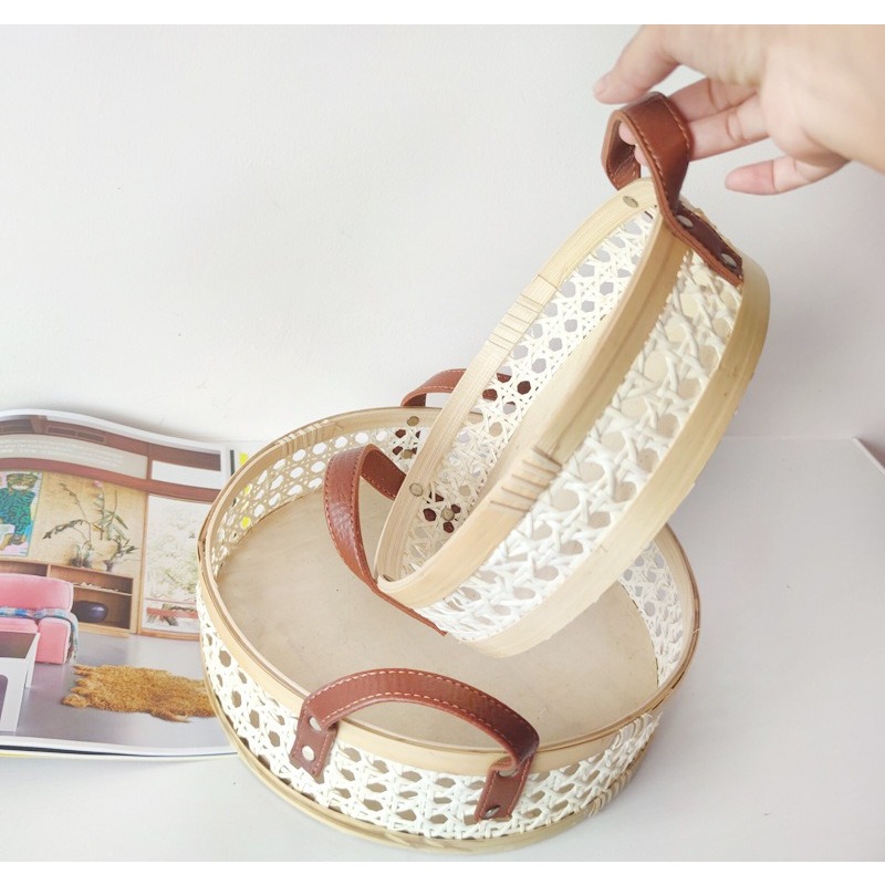 Vassoio rotondo in rattan nord - Rattan Tray Handle recensione e prezzo