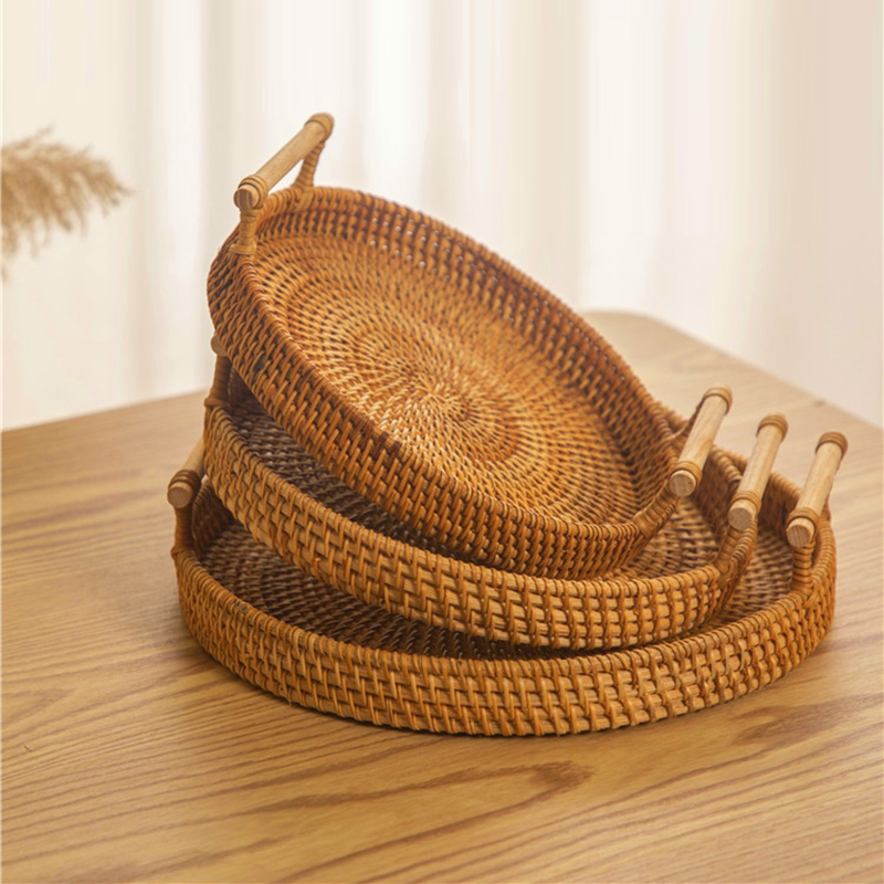 Cestino portaoggetti con manic - Rattan Tray Handle recensione e prezzo