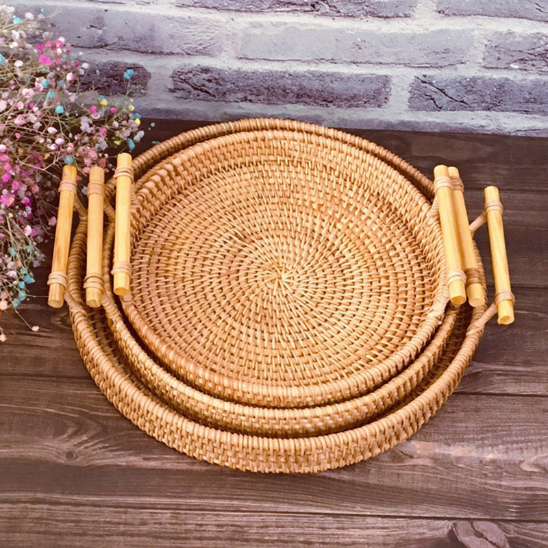 Cestino portaoggetti con manic - Rattan Tray Handle recensione e prezzo
