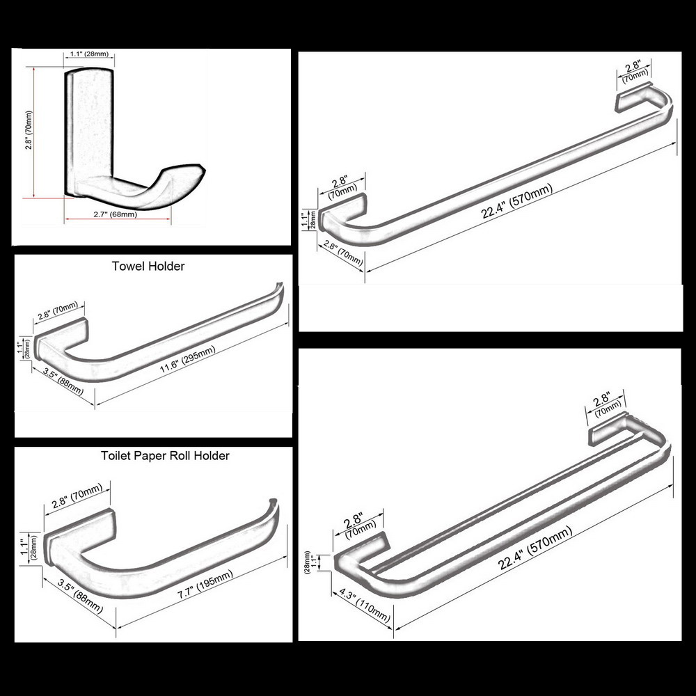 Set di accessori da bagno quad - Antique Brass Hook recensione e prezzo